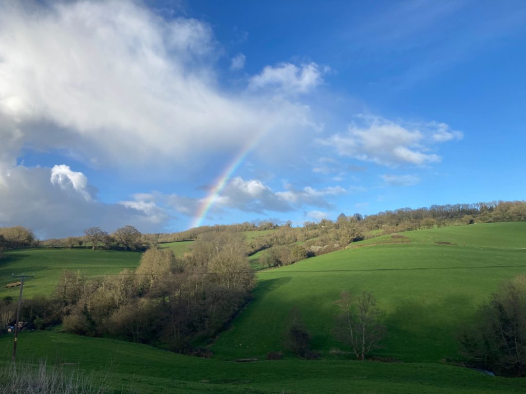 Valley with rainbow